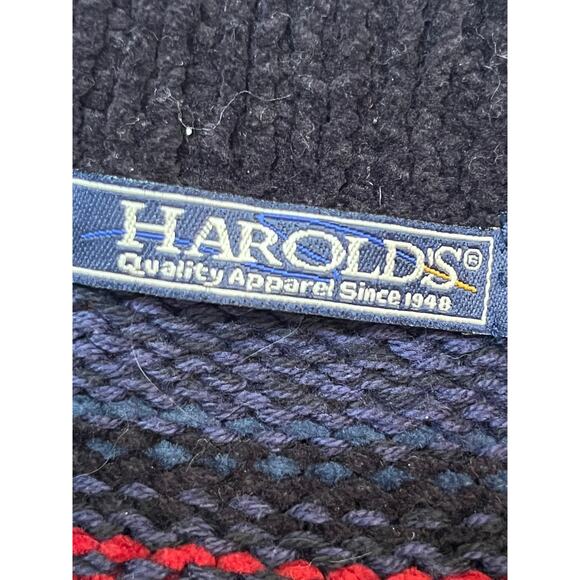 Harold's Women's Size Med Blue/Rust Southwest Print Sleeveless Zip Front Vest - Picture 3 of 7